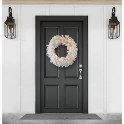 Fraser Hill Farm 30" Icy Fir Christmas Décor Wreath With Cool White LED Twinkle Lights -Christmas store unnamed file 953