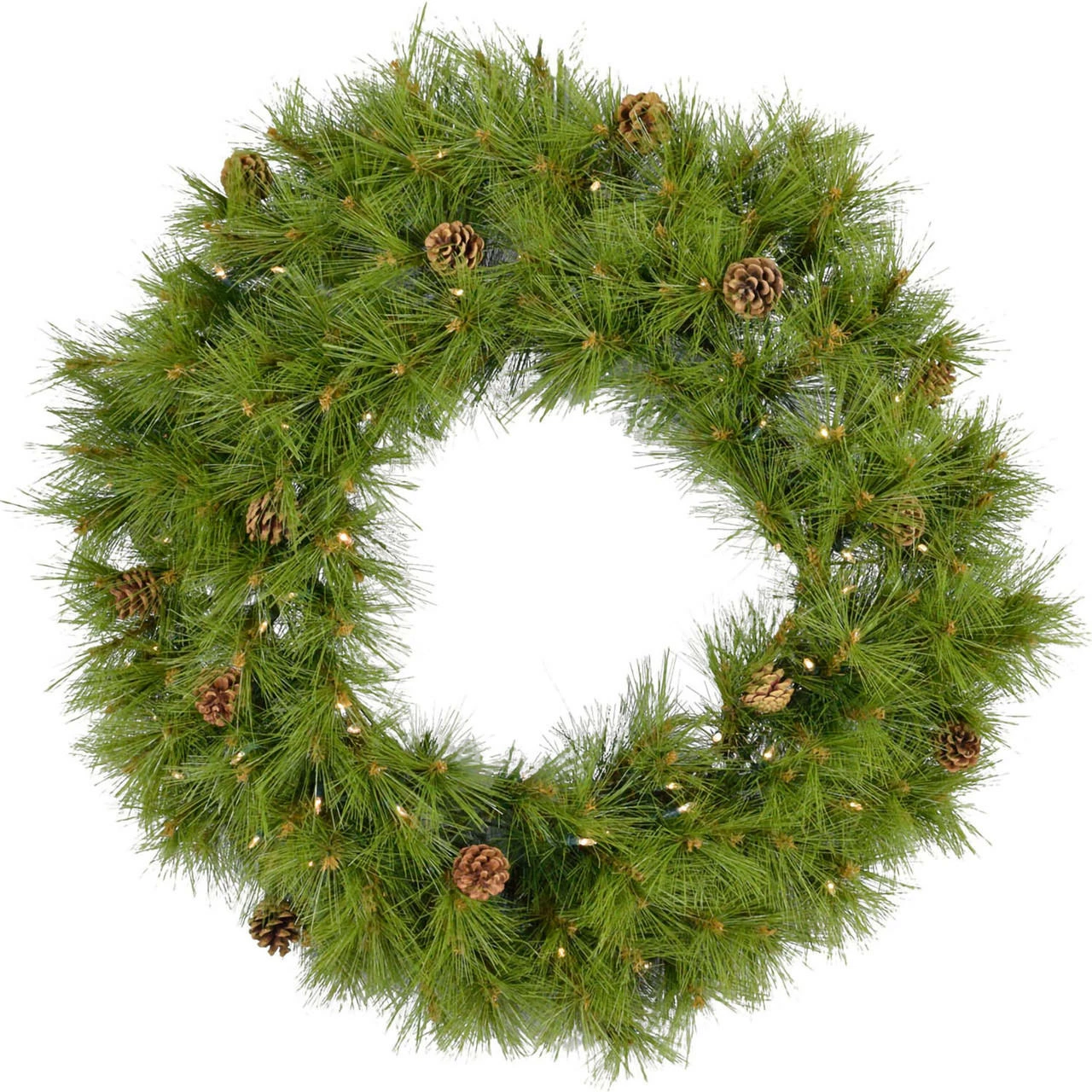 Fraser Hill Farm 60" Eastern Pine Green Christmas Décor Wreath With Warm White LED Lights 1 Fraser Hill Farm 60" Eastern Pine Green Christmas Décor Wreath With Warm White LED Lights