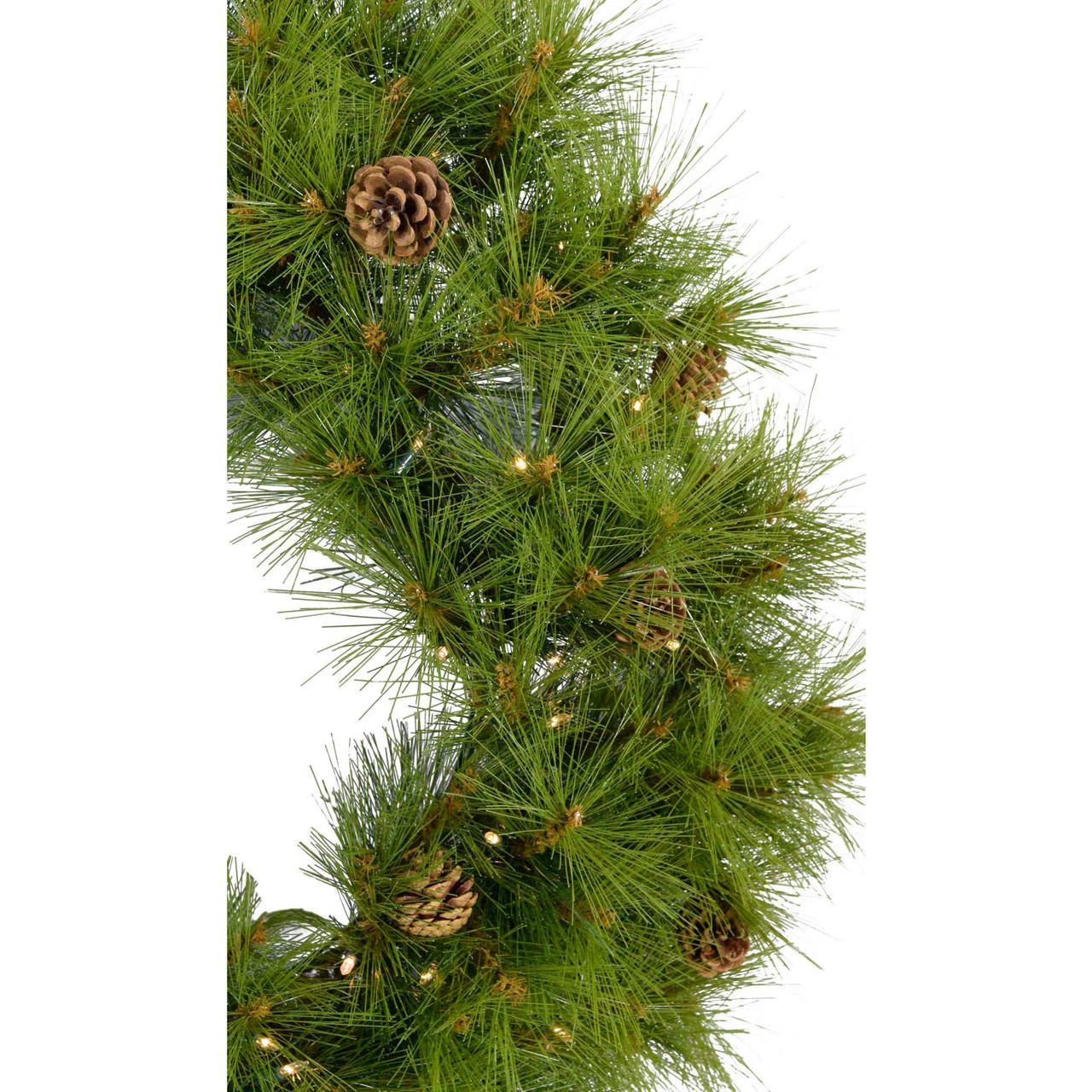 Fraser Hill Farm 60" Eastern Pine Green Christmas Décor Wreath With Warm White LED Lights 2 Fraser Hill Farm 60" Eastern Pine Green Christmas Décor Wreath With Warm White LED Lights - Image 2