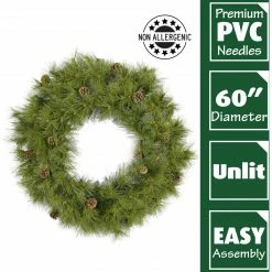 Fraser Hill Farm 60" Eastern Pine Green Christmas Décor Wreath -Christmas store unnamed file 974
