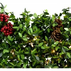Fraser Hill Farm 48" Evergreen Berry Green Prelit Oversized Square Wreath W/ Pine Cones, Berries, Warm White LEDs -Christmas store unnamed file 988